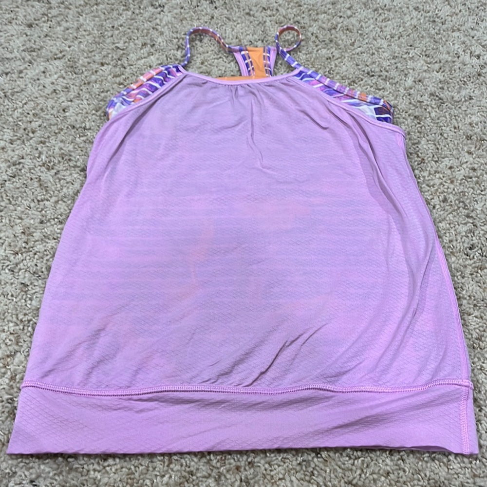 Ivivva (Lululemon kids brand) athletic razor back tank top with built in bra